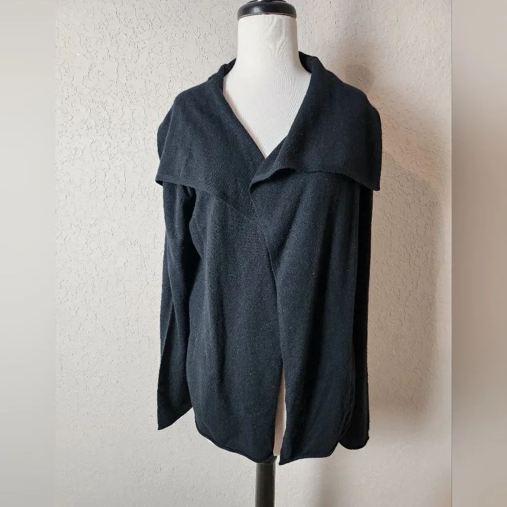 Michael Stars Wool Cashmere Blend Open Cardigan Sweater Black One Size